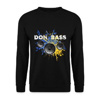 UKRAINE Donbass Sound of ukraine "DON BASS" - Unisex Sweatshirt - black - Front - Alina (178cm) & Michal (187cm)