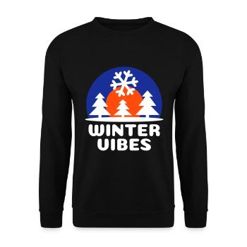 Winter vibes (sun, sky vault, snowflake) - Unisex Sweatshirt - black - Front - Alina (178cm) & Michal (187cm)