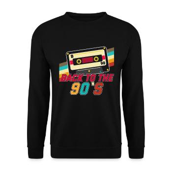 Back to the 90s - Unisex Sweatshirt - black - Front - Alina (178cm) & Michal (187cm)