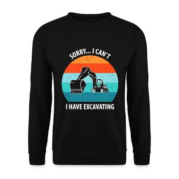 Excavatrice Conducteur d’excavatrice Camion d’excavatrice - Sweat-shirt Unisexe - noir - Devant - Alina (178cm) & Michal (187cm)