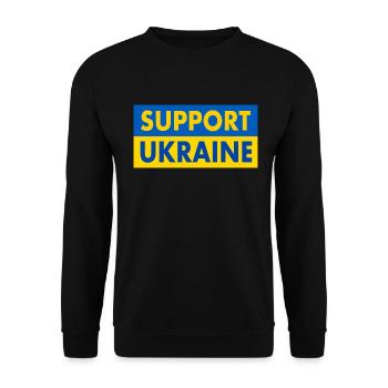 Support ukraine - Unisex Pullover - Schwarz - Vorne - Alina (178cm) & Michal (187cm)