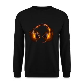 Headphones - Unisex Pullover - Schwarz - Vorne - Alina (178cm) & Michal (187cm)