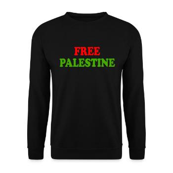 Free palestine - Unisex Pullover - Schwarz - Vorne - Alina (178cm) & Michal (187cm)