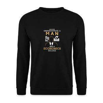 SOUS-ESTIMEZ JAMAIS N HOMME AVEC NEM ECONOMICS - Sweat-shirt Unisexe - noir - Devant - Alina (178cm) & Michal (187cm)