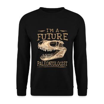 Future Paleontologist Dinosaur Paleontology - Unisex Sweatshirt - black - Front - Alina (178cm) & Michal (187cm)