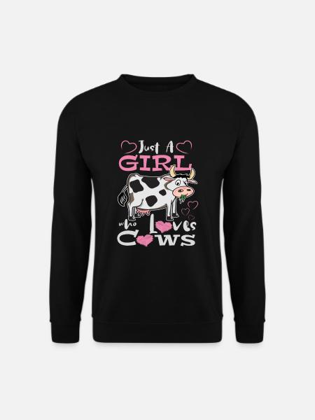 Just A Girl Who Loves Cows Kuh Liebhaber - Unisex Pullover - Schwarz