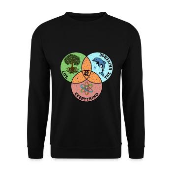 42 The Answer To Life Universe And Everything - Unisex Pullover - Schwarz - Vorne - Alina (178cm) & Michal (187cm)
