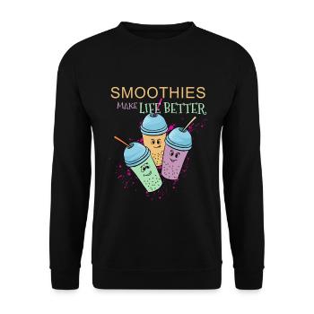 Smoothies Make Life Better Healty Fruits Gift - Unisex Sweatshirt - black - Front - Alina (178cm) & Michal (187cm)