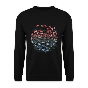 Schildkröte Herz Liebhaber Ozean Geschenkidee - Unisex Pullover - Schwarz - Vorne - Alina (178cm) & Michal (187cm)
