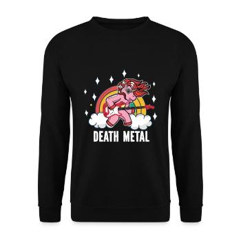 Death Metal Heavy Metal Rock Arc-en-ciel Licorne - Sweat-shirt Unisexe - noir - Devant - Alina (178cm) & Michal (187cm)