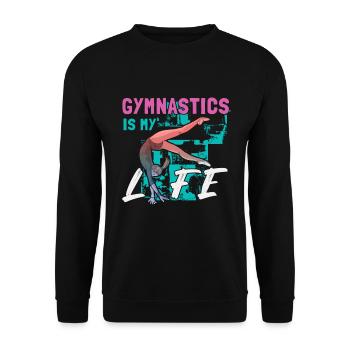 Gymnastik Ist Mein Leben Gymnast Turnen Turnerin - Unisex Pullover - Schwarz - Vorne - Alina (178cm) & Michal (187cm)