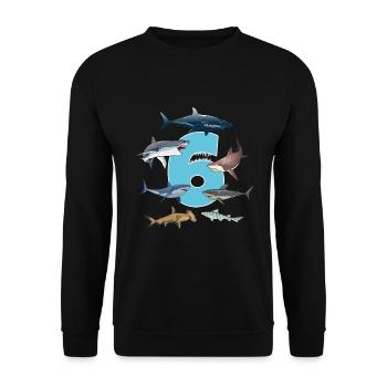 Hai 6th Birthday Party Birthday Boy Gift - Unisex Sweatshirt - black - Front - Alina (178cm) & Michal (187cm)