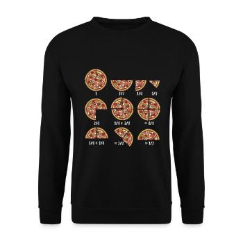 Pizza Mathe Mathematik Lehrer Unterricht Geschenk - Unisex Pullover - Schwarz - Vorne - Alina (178cm) & Michal (187cm)