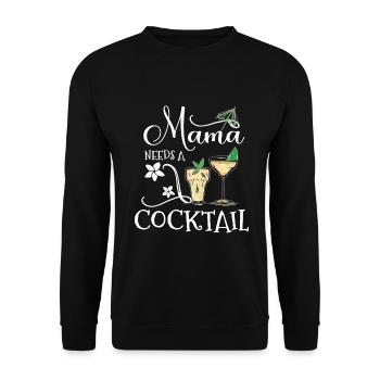 Maman a besoin d’un cocktail fête alcool cadeau - Sweat-shirt Unisexe - noir - Devant - Alina (178cm) & Michal (187cm)