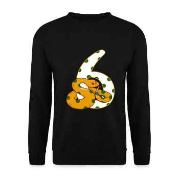 6th Birthday Sixth Snake Reptile Gift - Unisex Sweatshirt - black - Front - Alina (178cm) & Michal (187cm)