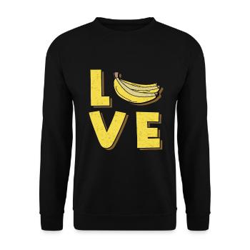 Banana Banana Lovers Fruit Gift Idea - Unisex Sweatshirt - black - Front - Alina (178cm) & Michal (187cm)
