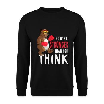 Teddy Bear Cuddly Toy Stuffed Animal Toy - Unisex Sweatshirt - black - Front - Alina (178cm) & Michal (187cm)