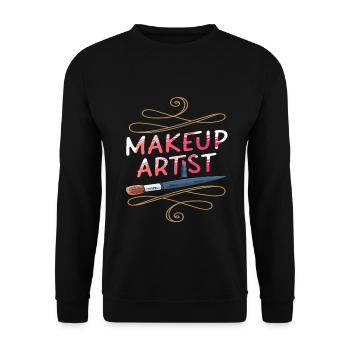 Make-up Schönheit Schminke Lippenstift Kosmetik - Unisex Pullover - Schwarz - Vorne - Alina (178cm) & Michal (187cm)