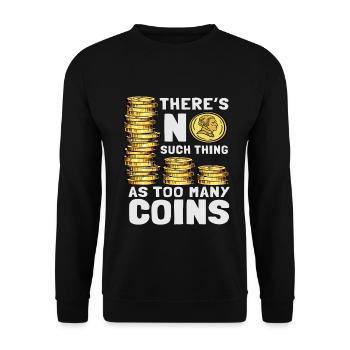 Coin Collector Coin Collect Money Gift Idea - Unisex Sweatshirt - black - Front - Alina (178cm) & Michal (187cm)
