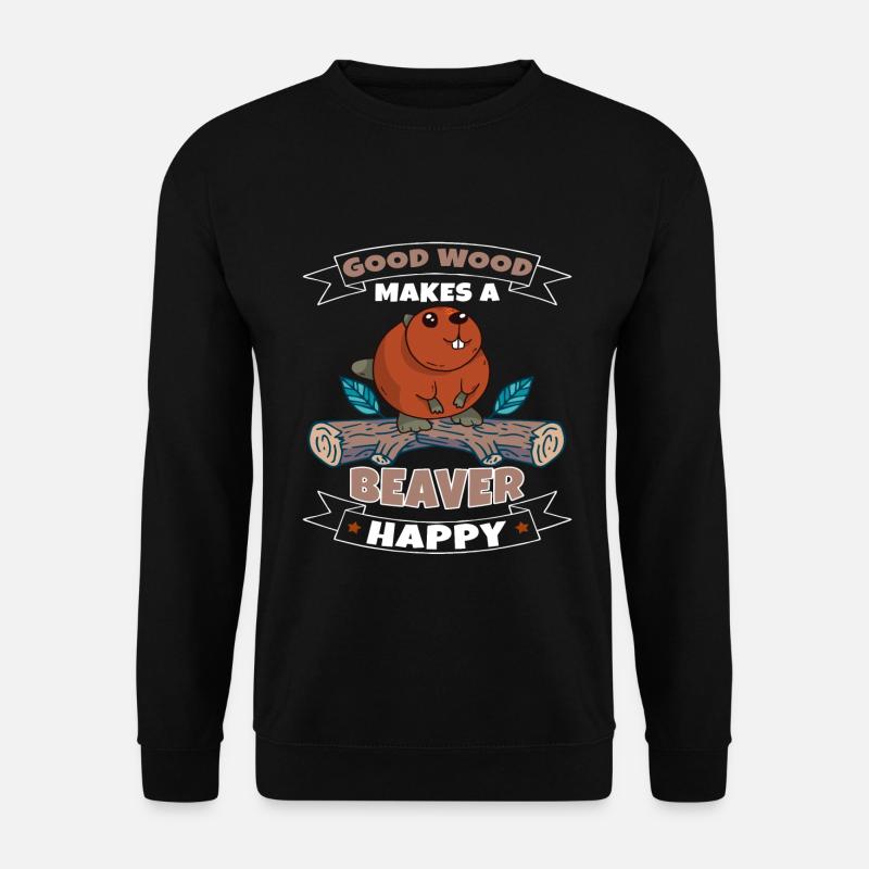 Biber Nagetier Bäume Bibertier Geschenkidee - Unisex Pullover - Schwarz