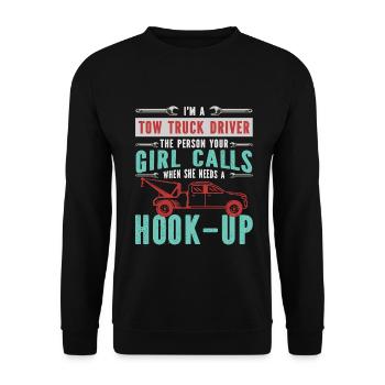 Towing Service Tow truck gift - Unisex Sweatshirt - black - Front - Alina (178cm) & Michal (187cm)