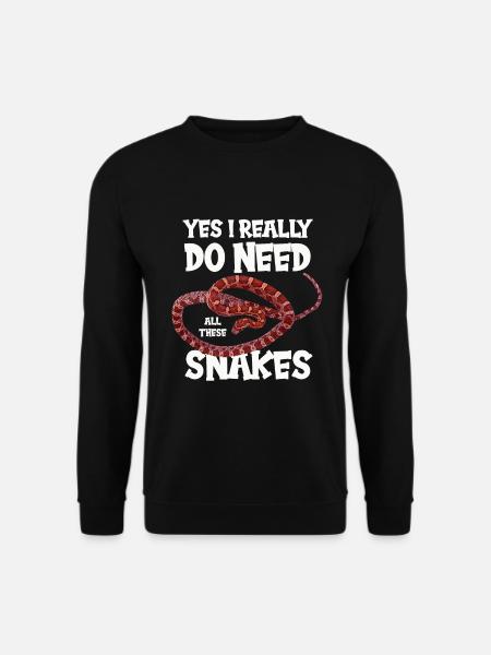 Schlange Kornnatter Reptil Geschenkidee - Unisex Pullover - Schwarz