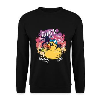 Canard en caoutchouc Canard Canards Idée cadeau - Sweat-shirt Unisexe - noir - Devant - Alina (178cm) & Michal (187cm)