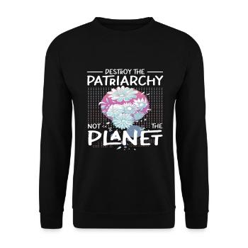 Feminist Feminismus Patriarchat Feministen - Unisex Pullover - Schwarz - Vorne - Alina (178cm) & Michal (187cm)
