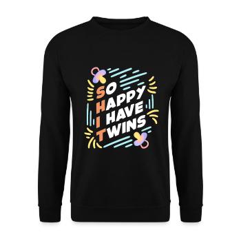 Gemini Mama Twin Baby Twin Mom - Unisex Sweatshirt - black - Front - Alina (178cm) & Michal (187cm)
