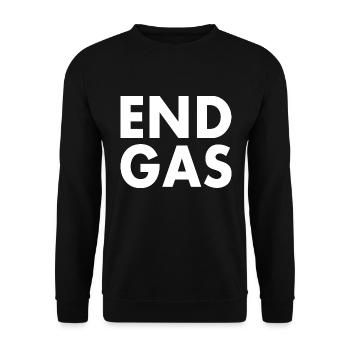 End gas - Unisex Pullover - Schwarz - Vorne - Alina (178cm) & Michal (187cm)