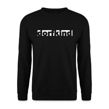 dorfkind, dorf, Dorfkind tshirt, JGA. - Unisex Pullover - Schwarz - Vorne - Alina (178cm) & Michal (187cm)