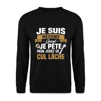 Je suis mécano humour cadeau mécanicien - Sweat-shirt Unisexe - noir - Devant - Alina (178cm) & Michal (187cm)