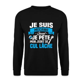 Je suis mécano humour cadeau mécanicien - Sweat-shirt Unisexe - noir - Devant - Alina (178cm) & Michal (187cm)
