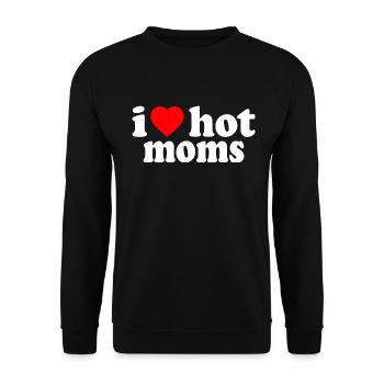 I love hot moms - Unisex Pullover - Schwarz - Vorne - Alina (178cm) & Michal (187cm)