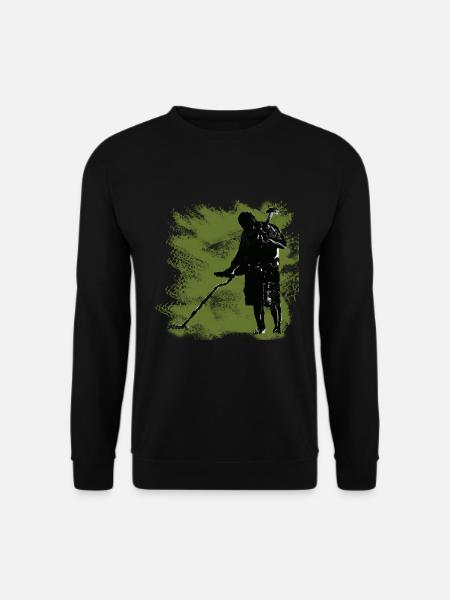 Ein Schatzsucher mit dem Metalldetektor und Spaten - Unisex Pullover - Schwarz