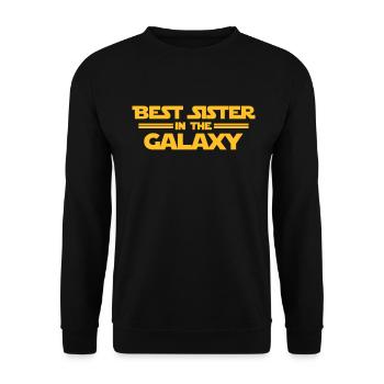 Best Sister in the Galaxy - Unisex Pullover - Schwarz - Vorne - Alina (178cm) & Michal (187cm)
