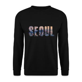 seoul stadt - Unisex Sweatshirt - black - Front - Alina (178cm) & Michal (187cm)