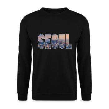 seoul korea - Unisex Pullover - Schwarz - Vorne - Alina (178cm) & Michal (187cm)