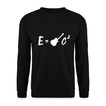 guitar funny funny e = mc - Unisex Sweatshirt - black - Front - Alina (178cm) & Michal (187cm)