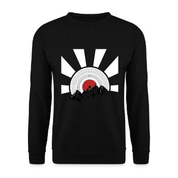 Montagnes et lever de soleil record - Sweat-shirt Unisexe - noir - Devant - Alina (178cm) & Michal (187cm)