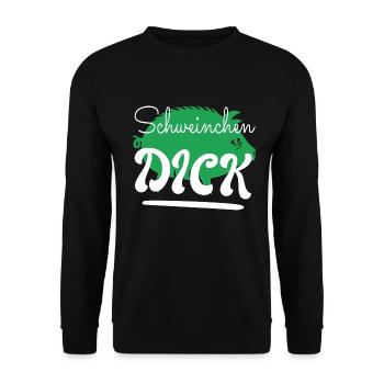 Schweinchen Dick - Unisex Pullover - Schwarz - Vorne - Alina (178cm) & Michal (187cm)