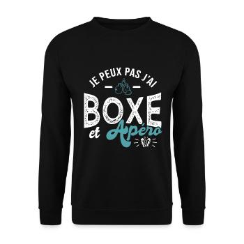 je peux pas j ai boxe et apéro Humour boxe - Sweat-shirt Unisexe - noir - Devant - Alina (178cm) & Michal (187cm)