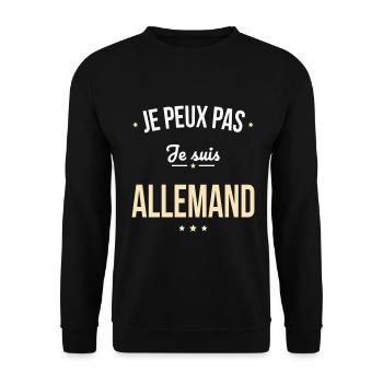 Je peux pas je suis Allemand - Sweat-shirt Unisexe - noir - Devant - Alina (178cm) & Michal (187cm)