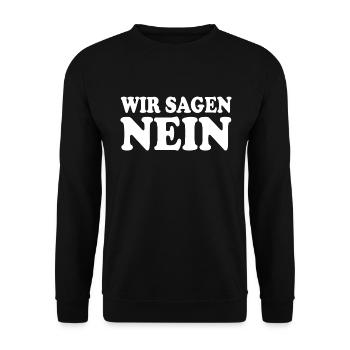 Wir sagen nein - Unisex Pullover - Schwarz - Vorne - Alina (178cm) & Michal (187cm)