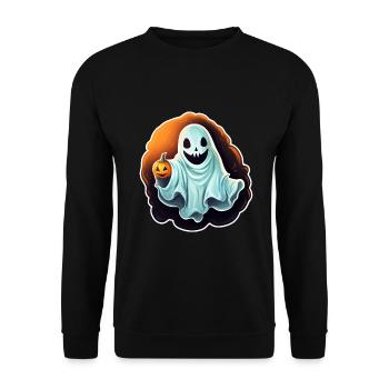Halloween Ghost - Unisex Sweatshirt - black - Front - Alina (178cm) & Michal (187cm)