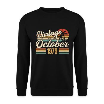 October 1979 Anniversary Gift - 1979 - Unisex Sweatshirt - black - Front - Alina (178cm) & Michal (187cm)