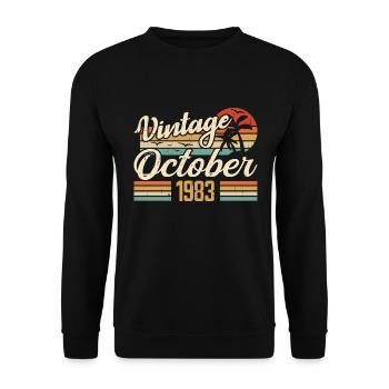 Octobre 1983 Cadeau Anniversaire - 1983 - Sweat-shirt Unisexe - noir - Devant - Alina (178cm) & Michal (187cm)