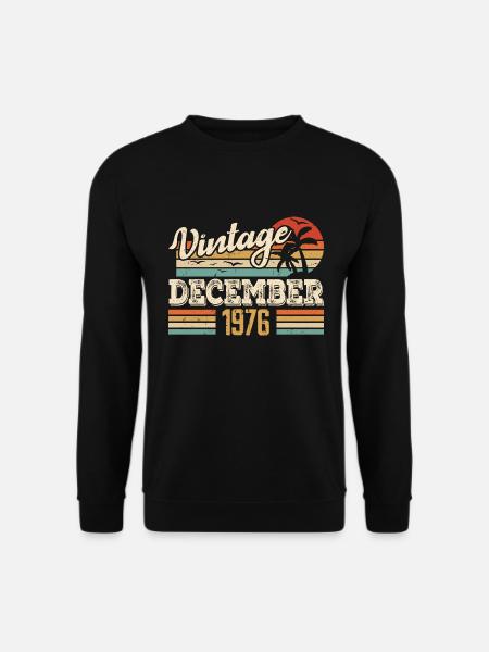 Dezember 1976 Vintage Retro Geburtstagsgeschenk - Unisex Pullover - Schwarz