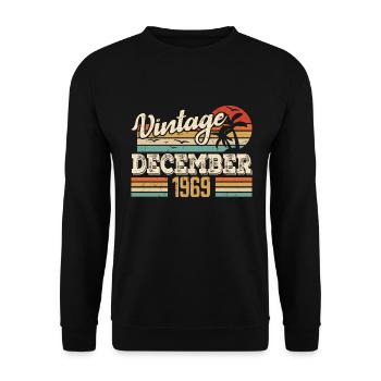Cadeau D'anniversaire Décembre 1969 Vintage Rétro - Sweat-shirt Unisexe - noir - Devant - Alina (178cm) & Michal (187cm)