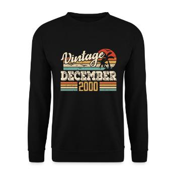 Cadeau D'anniversaire Décembre 2000 Vintage Rétro - Sweat-shirt Unisexe - noir - Devant - Alina (178cm) & Michal (187cm)